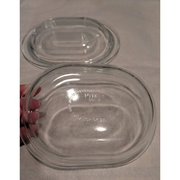 Pyrex 602-C Clear Glass Oval Casserole Dish with Ribbed Lid - Picture 16 of 16